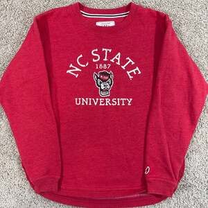 NC State Wolfpack Crewneck Sweatshirt Mens Small Red NCAA League 91 EUC